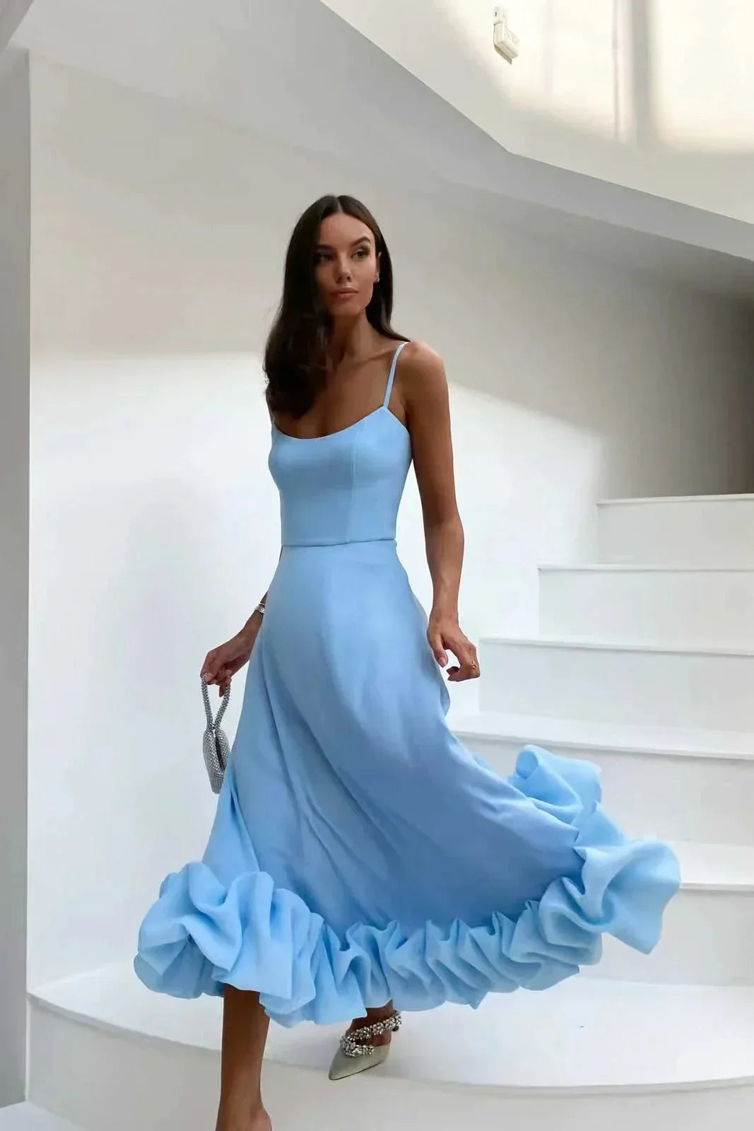 Variant image for BelleRue™ – Robe Midi Femme Élégante avec Volants Confortable et Chic-17