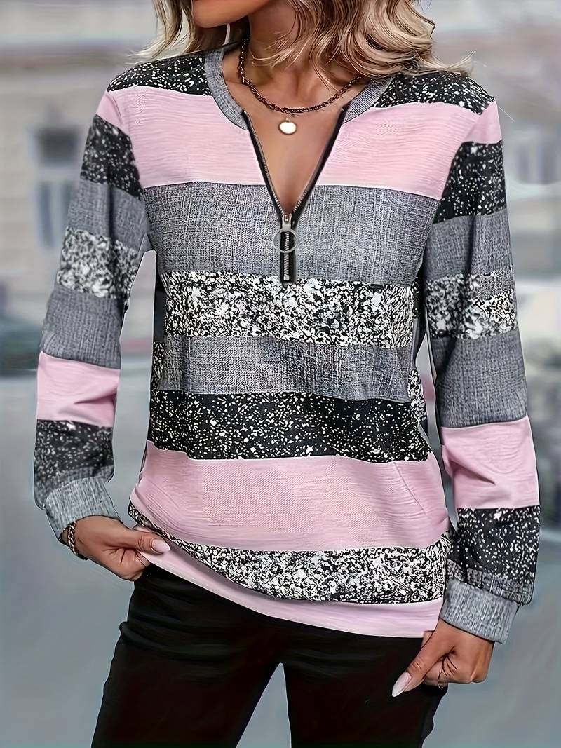 Pull Femme Col Zippé Confortable Coupe Décontractée - PanierRoyale