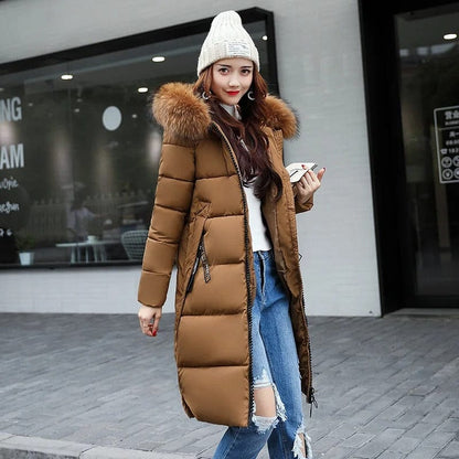 Manteau Femme Capuche Long Manches Étanche et Chaud