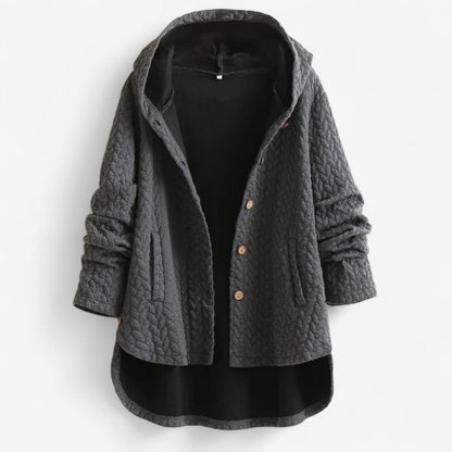 Veste mi-longue casual avec capuche et poches zippées - PanierRoyale