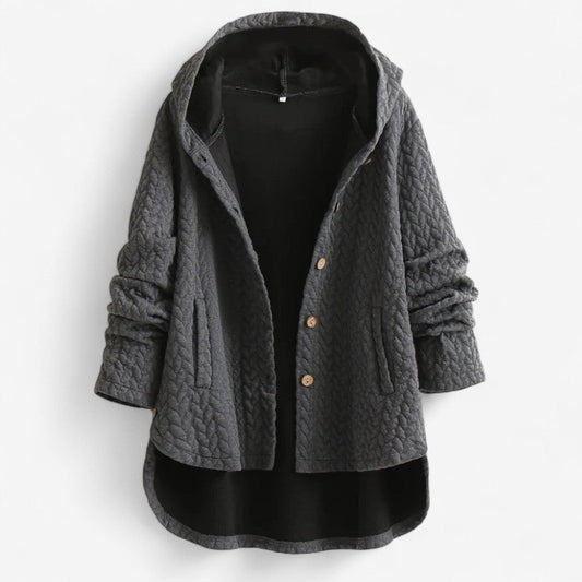Veste mi-longue Décontractée avec capuche et poches zippées