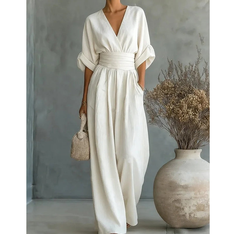 Combinaison Femme Fluide Décolleté V Coupe Large - PanierRoyale
