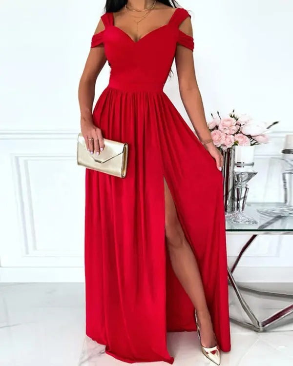 Robe Soirée Femme Longue à Fleurs Décolleté Profond