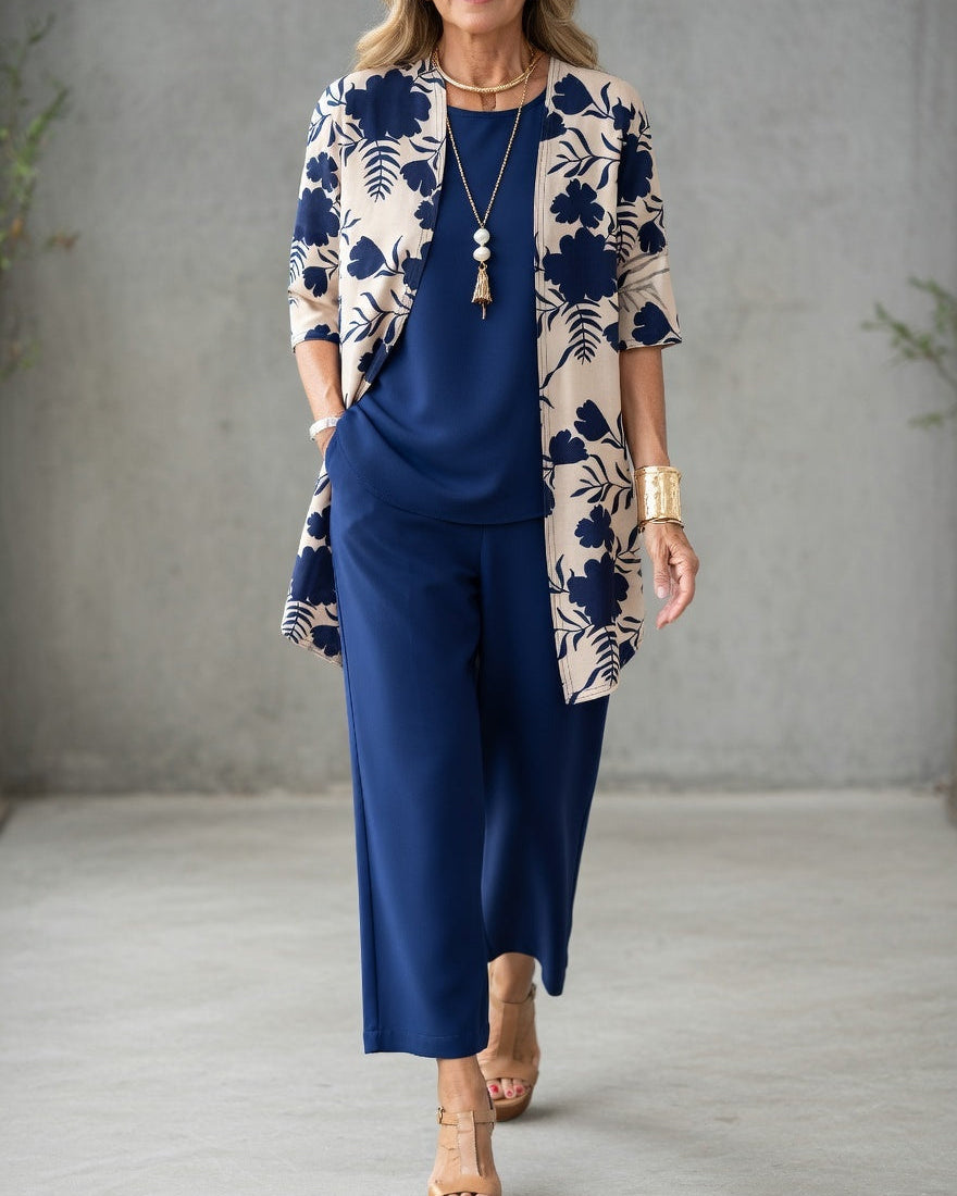 Ensemble Femme Trois Pièces Tissu Léger Coupe Fluide Confortable - PanierRoyale