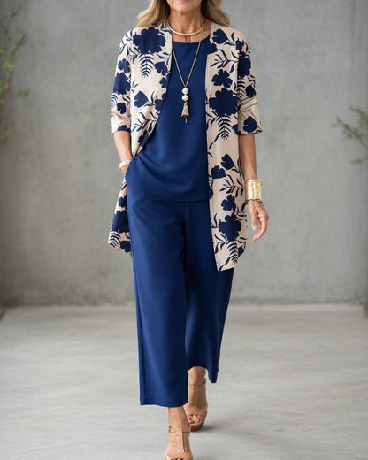 Ensemble Femme Trois Pièces Tissu Léger Coupe Fluide Confortable - PanierRoyale