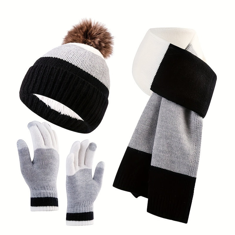 Tenue Hiver 3 Pièces : Bonnet, Écharpe et Gants Chauds - PanierRoyale