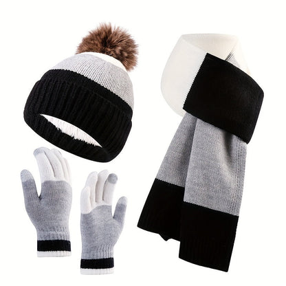 Tenue Hiver 3 Pièces : Bonnet, Écharpe et Gants Chauds - PanierRoyale