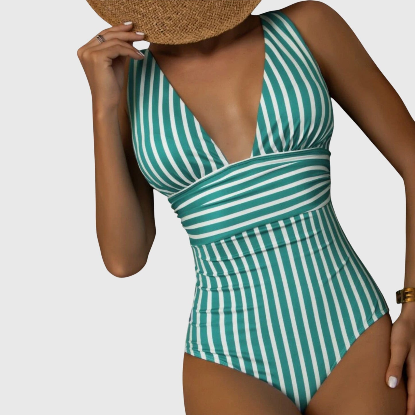 Maillot de bain une pièce Femme Ceinture croisée Col en V plongeant