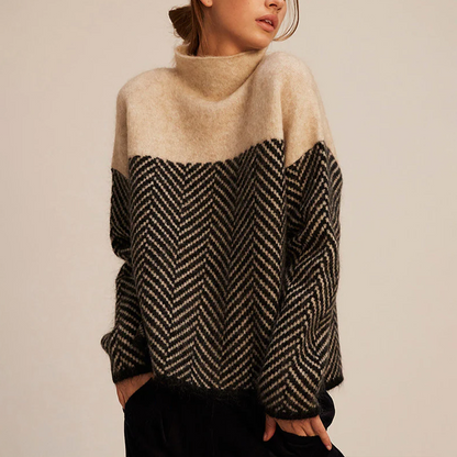 Pull Col Montant Tricot Élégant et Chaud - PanierRoyale