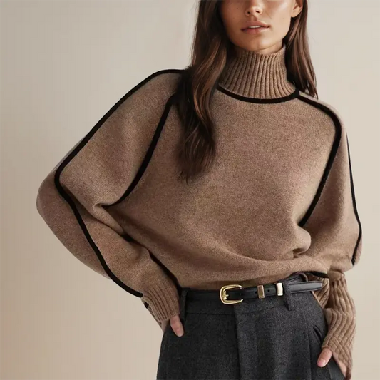 Pull à Col Roulé Rayé Femme Moderne - BerlinGlamour