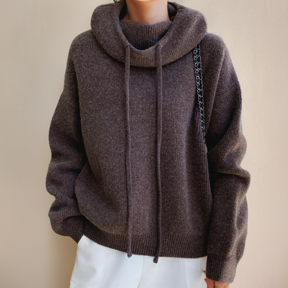 Pull Capuche Femme Vert Émeraude Douillet