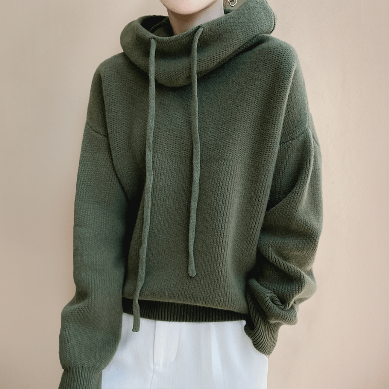 Pull Capuche Femme Tricoté Doux et Chaud - PanierRoyale