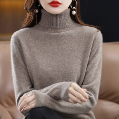 Pull Femme Cachemire Doux et Léger Col Roulé