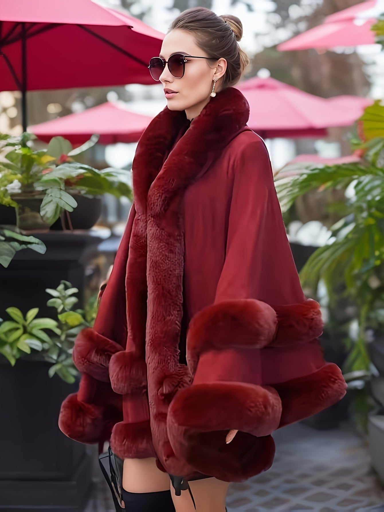 Manteau Femme Long Capuche Doublé Hiver