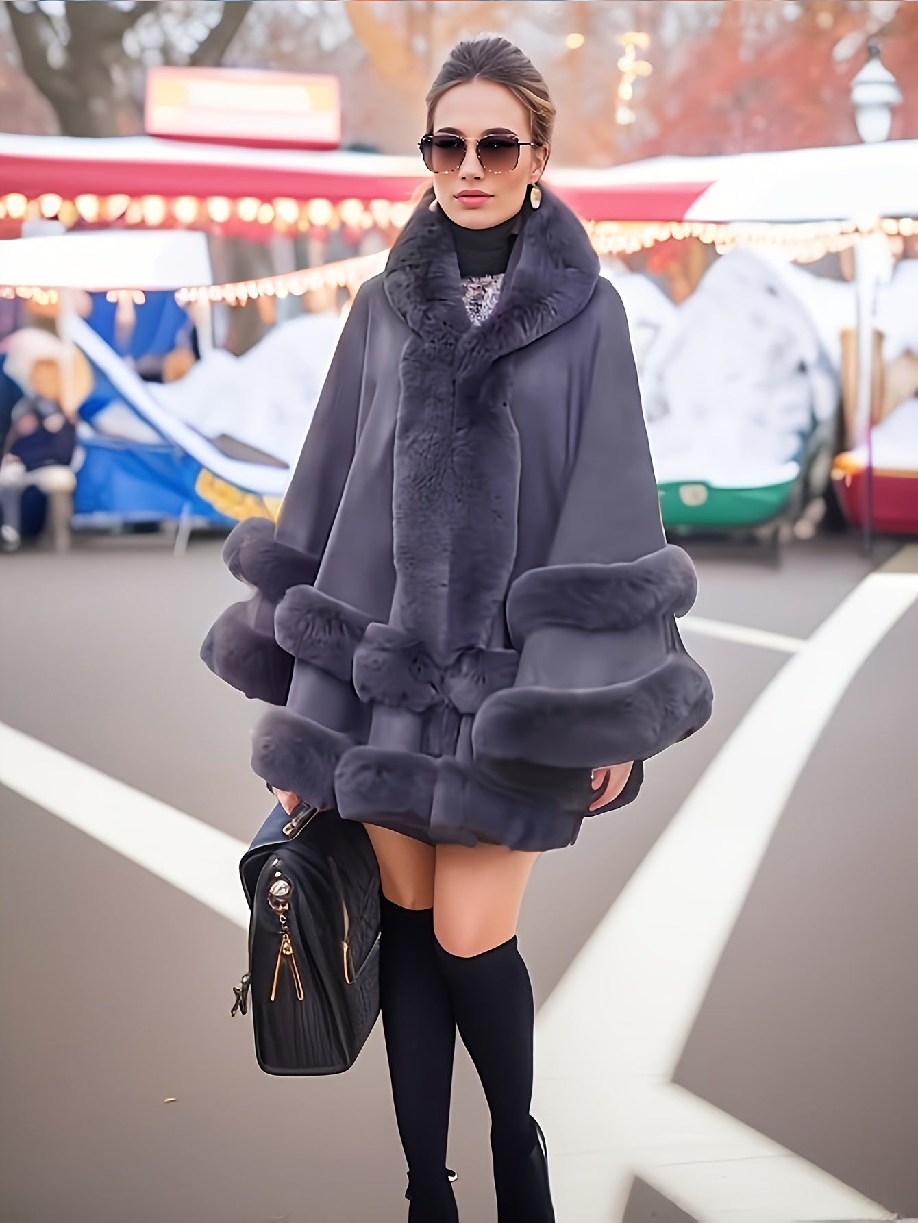 Manteau Femme Long Capuche Doublé Hiver - PanierRoyale