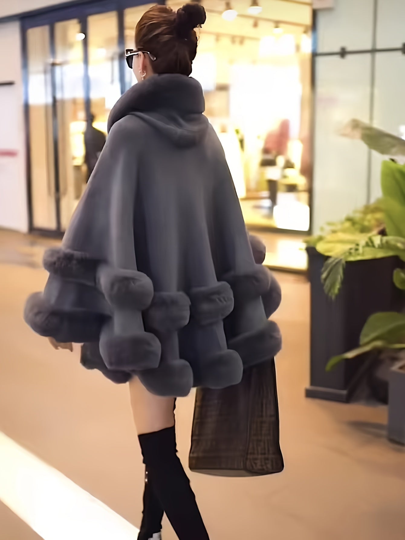 Manteau Femme Long Capuche Doublé Hiver