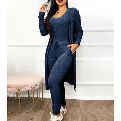 Survêtement Femme Marine : Gilet Long et Pantalon de Sport - PanierRoyale