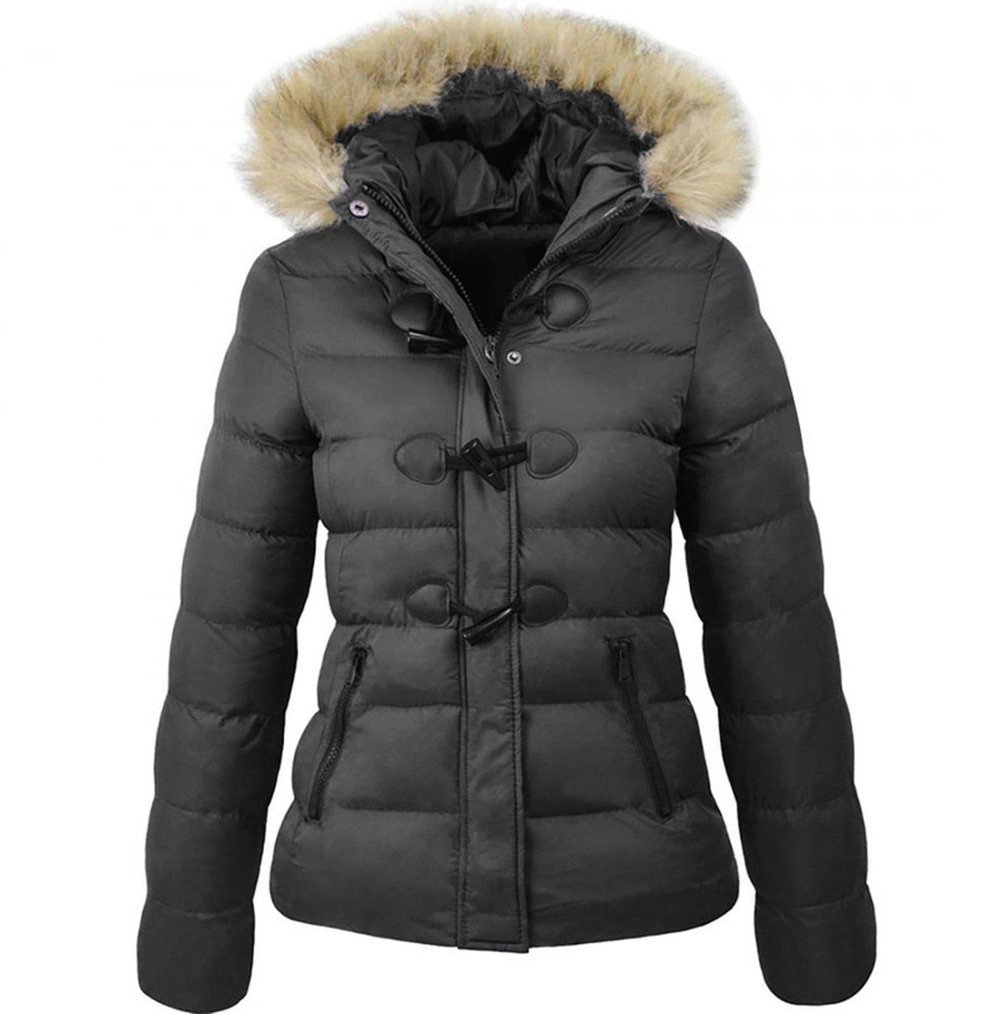 Manteau Homme Hiver Long Noir Étanche avec Capuchon