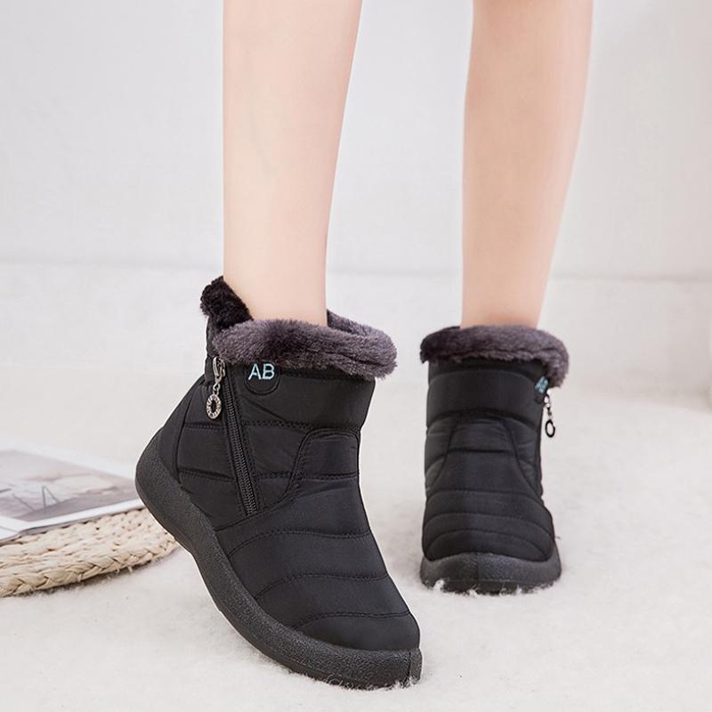 Bottes Hiver Fourrées Étanches et Chaudes Noir - PanierRoyale