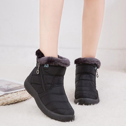 Bottes Hiver Fourrées Étanches et Chaudes Noir - PanierRoyale
