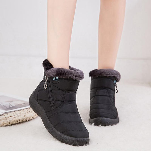 Bottes Hiver Fourrées Étanches et Chaudes Noir - PanierRoyale