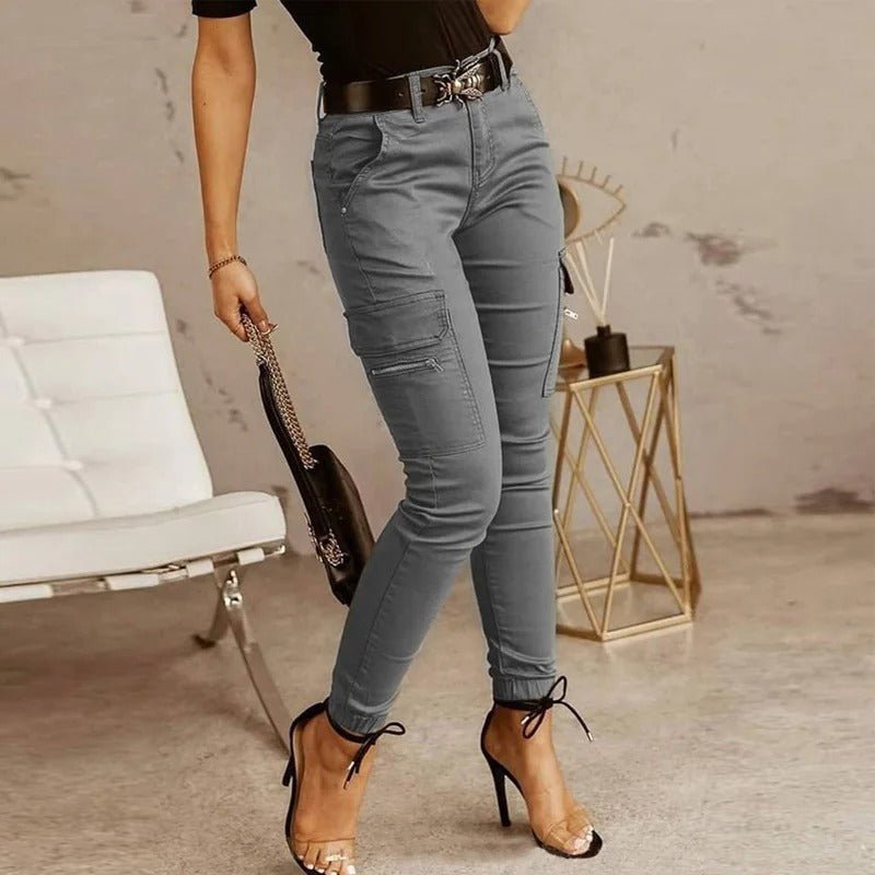 Pantalon Cargo Slim Fit Noir Homme
