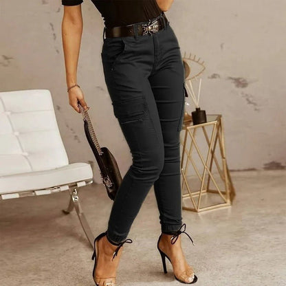 Pantalon Cargo Slim Fit Noir Homme