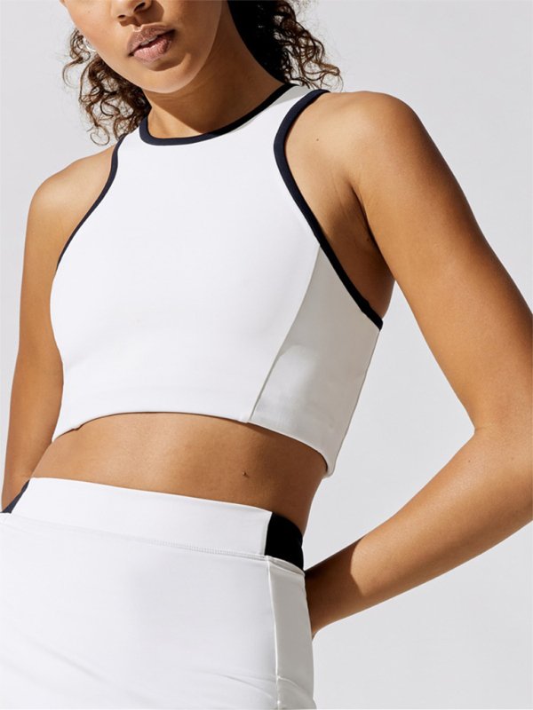 Soutien-Gorge de Sport Femme Orange avec Détails Contrastes