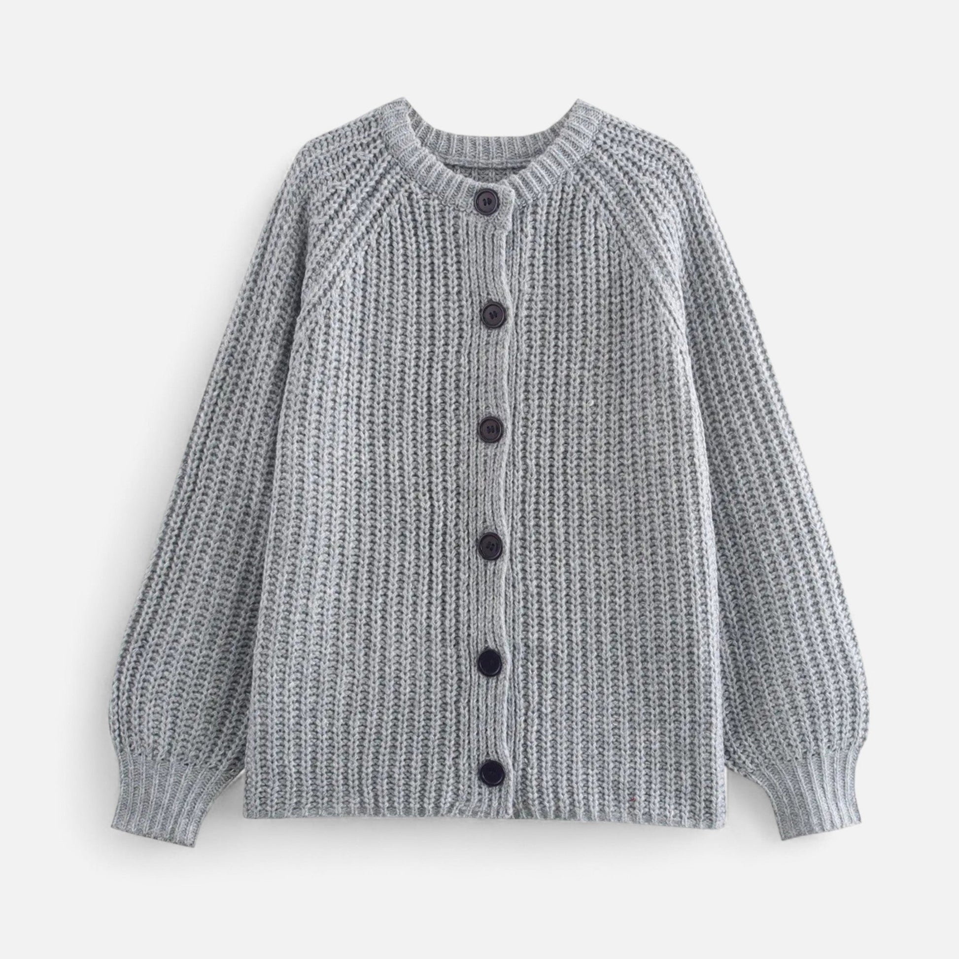 Gilet femme gris foncé épais confortable en maille - PanierRoyale