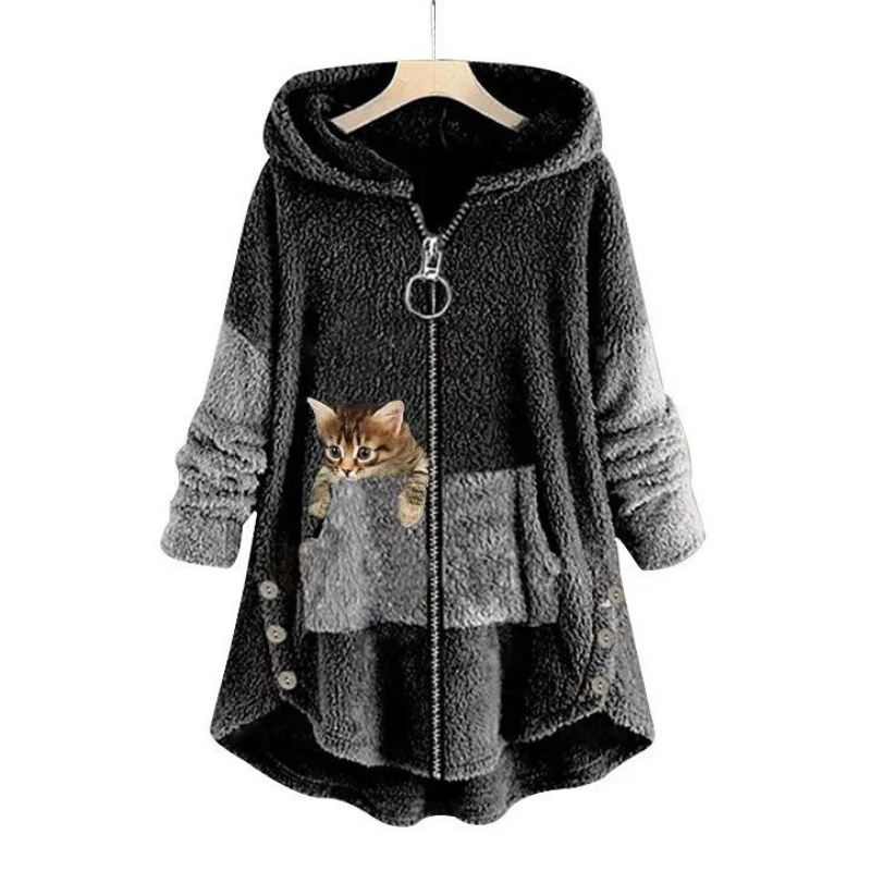 Manteau Hiver Épais et Chaud avec Capuche et Manches Longues