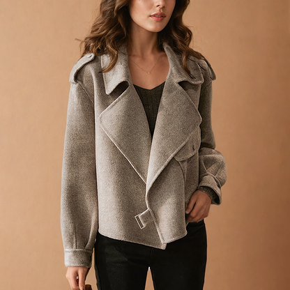 Manteau Femme Élégant avec Ceinture Adjustative - PanierRoyale