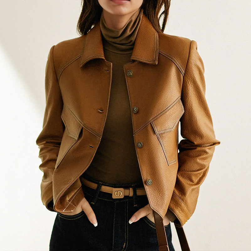 Veste Femme Brun Foncé Taille Classique - PanierRoyale