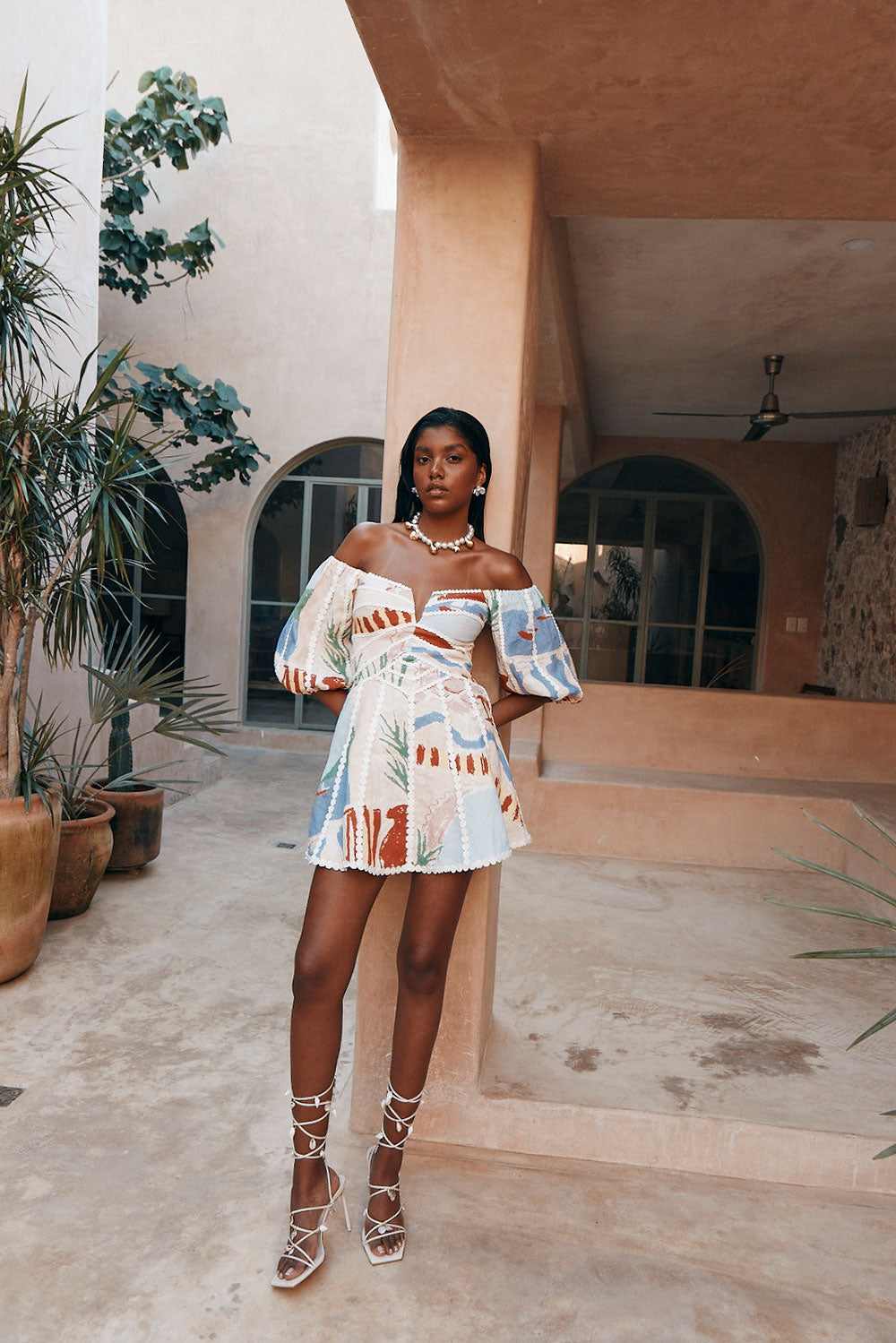 Robe Été en Coton Fleuri pour Femme avec Dos Nudité - PanierRoyale