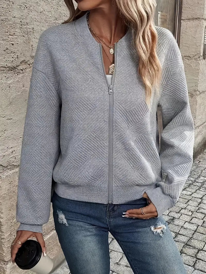 Cardigan Femme Zippé à Manches Longues