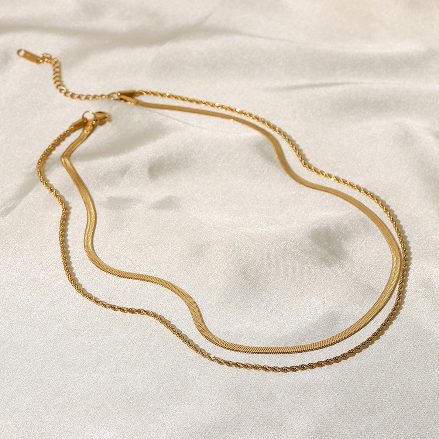 Collier Femme Métal Double Chaîne Minimaliste