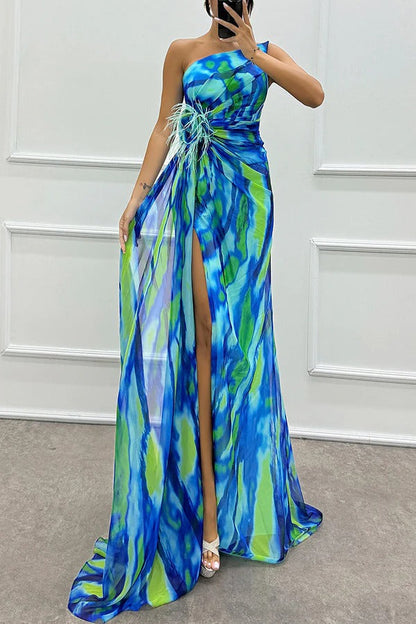 Robe Soirée Épaule Nu Sans Manches Longue Grande Taille - BerlinGlamour