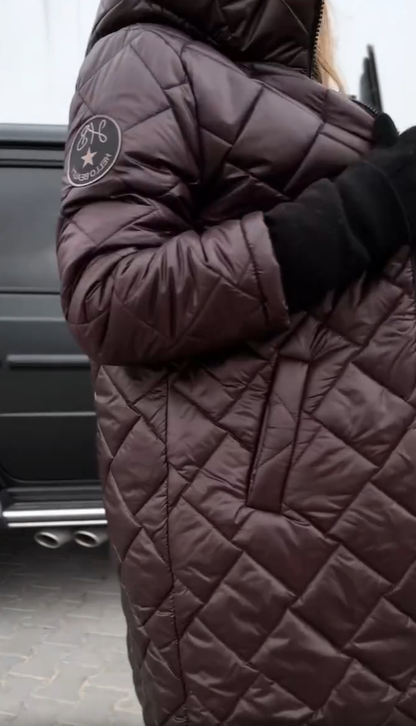 Veste Longue Matelassée Capuche Confortable