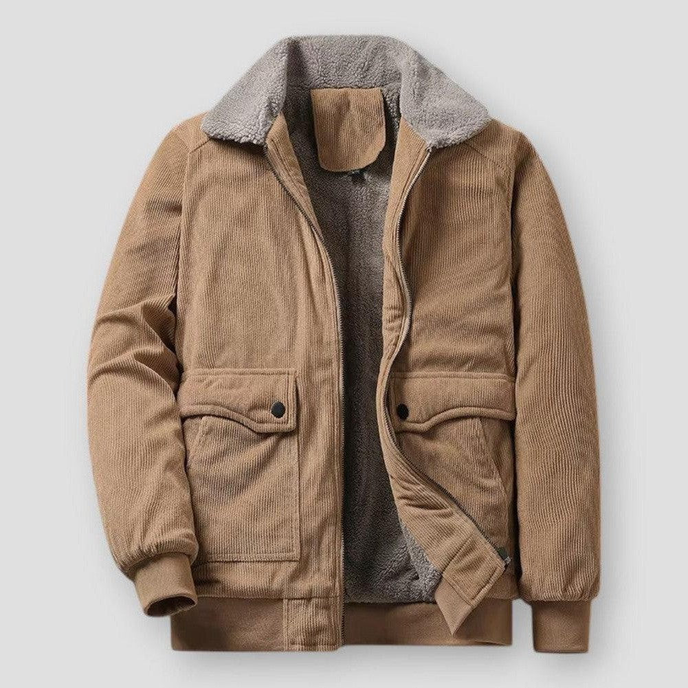 Veste Hiver Homme avec Col en Fourrure Synthétique Épaisse et Chaude - PanierRoyale