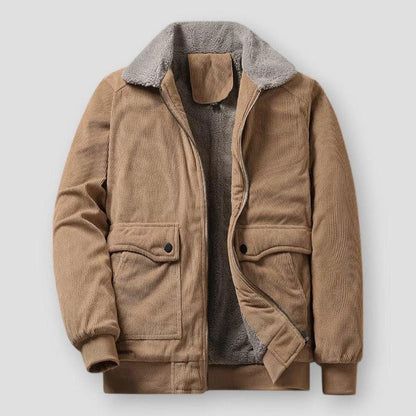 Veste Hiver Homme avec Col en Fourrure Synthétique Épaisse et Chaude - PanierRoyale