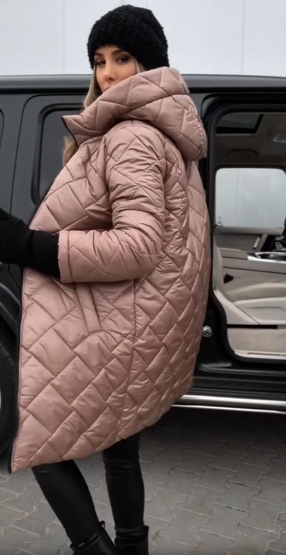 Veste Longue Matelassée Capuche Confortable