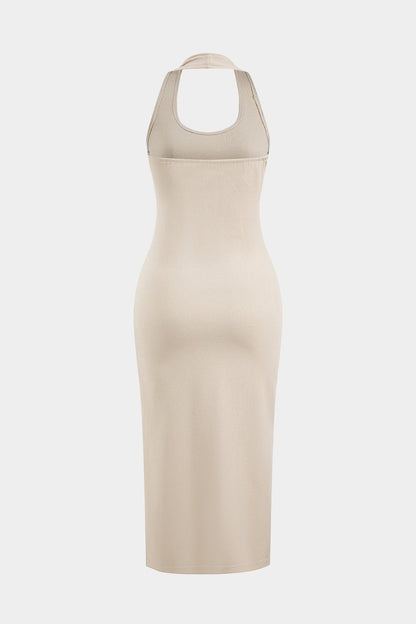 Robe Bodycon Mi-Longue avec Pull Capuche Assorti