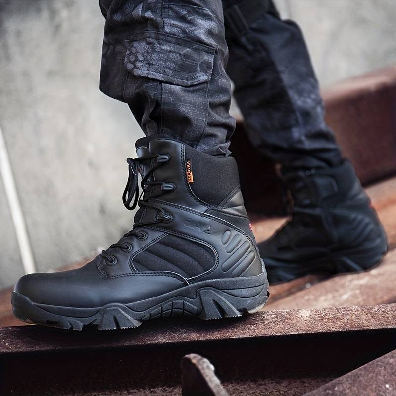 Bottines de randonnée en cuir brun avec fermeture éclair