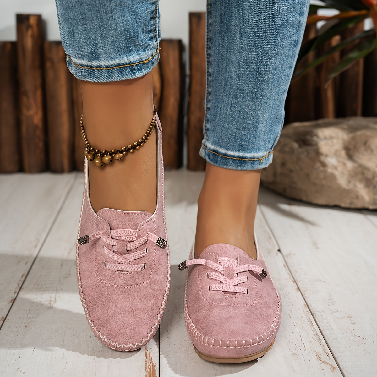 Mocassins Femme Cuir Souple Lacets Semelle Flexible - PanierRoyale