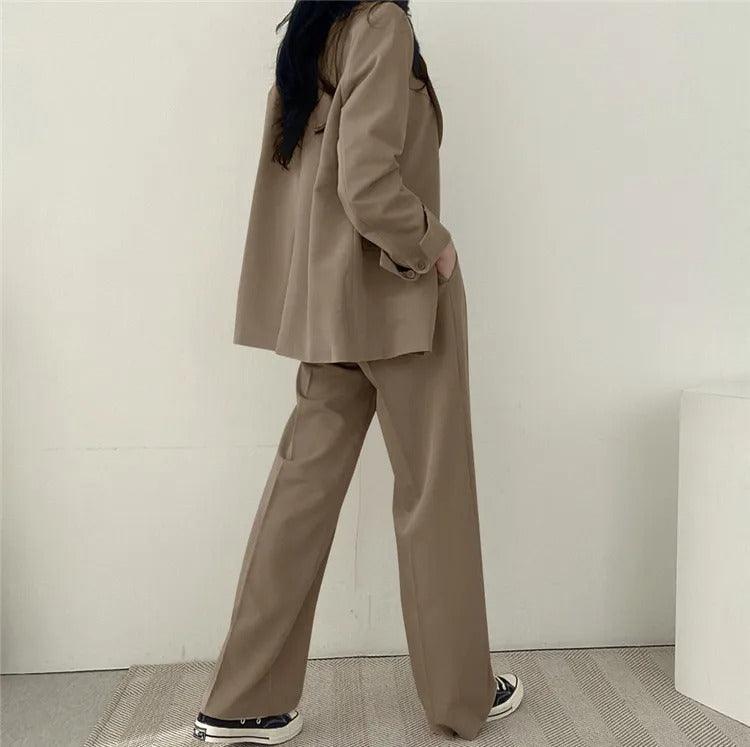 Costume Femme Tailleur 2 Pièces avec Blazer Long
