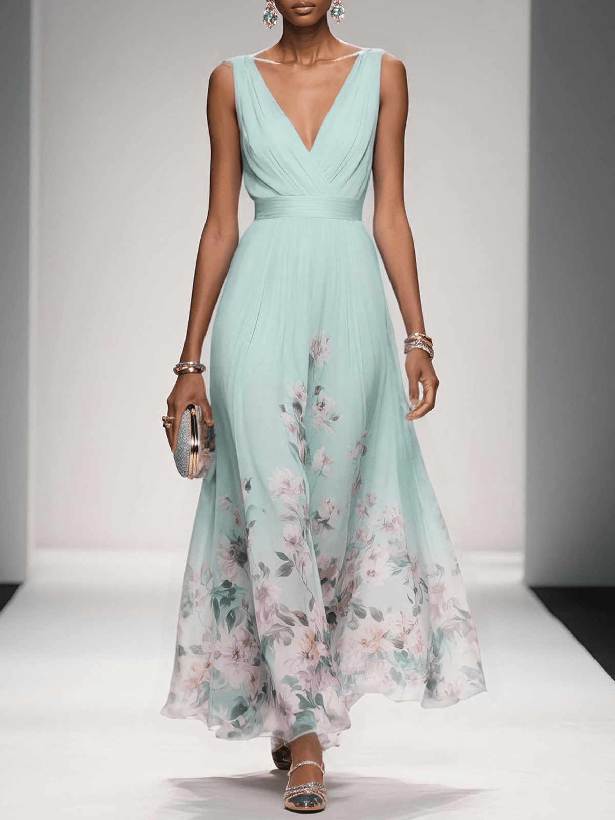 Robe Fleurs Été pour Mariage Féminine