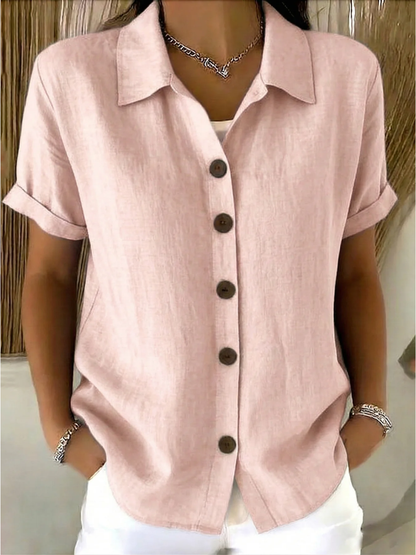 Chemisier Femme Coton Boutons Devant Col Classique
