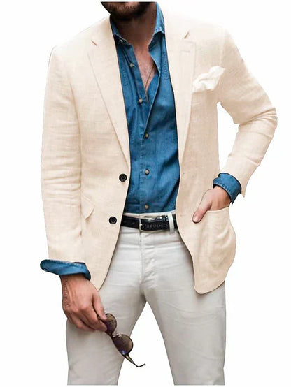 Blazer Homme Slim Fit avec Poche pour Printemps Élégant