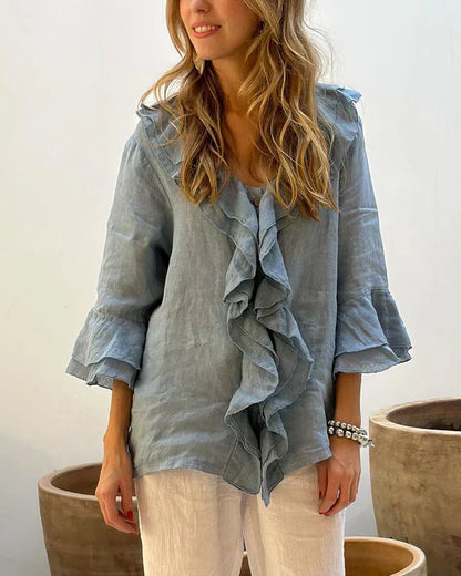 Blouse Femme Élégante avec Manches Bouffantes - PanierRoyale