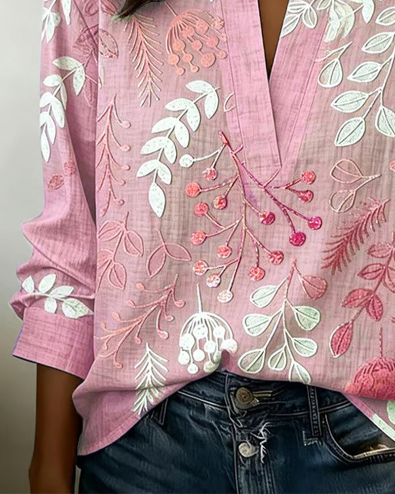 Chemisier Femme Fluidité Col V Imprimé Floral Coupe Élégante