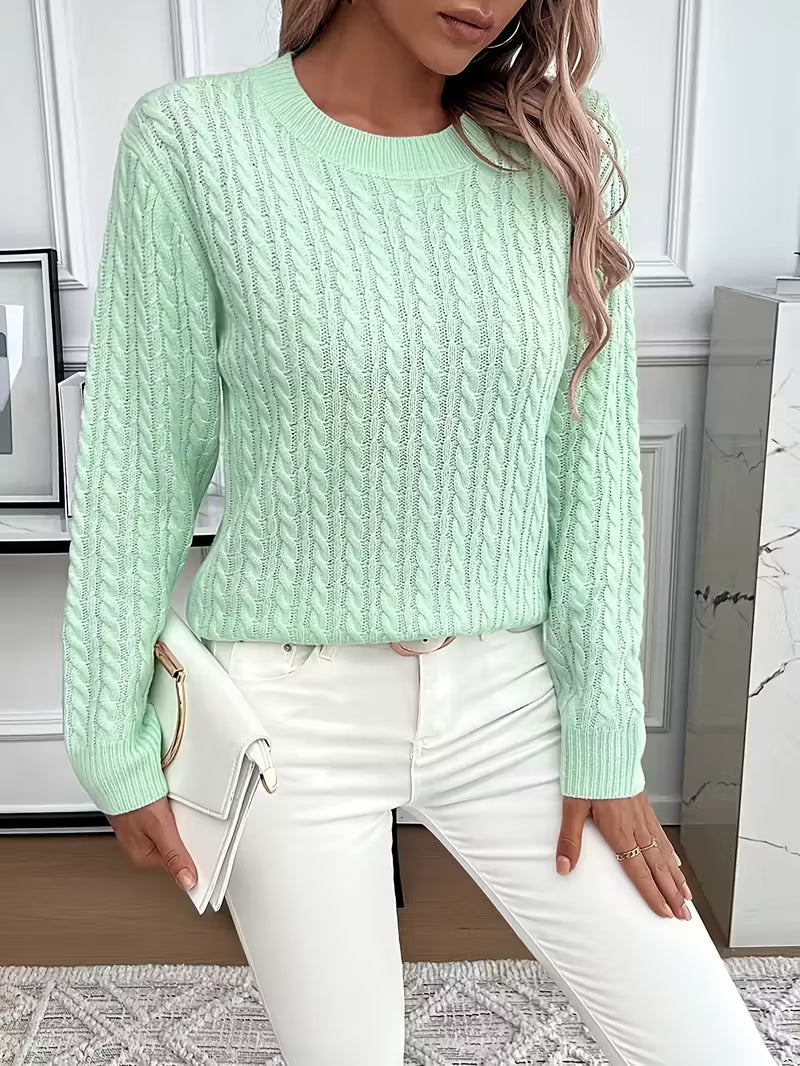 Pull Femme Tricot Chaud Motif Coeur Hiver